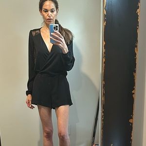 Parker lace and silk romper